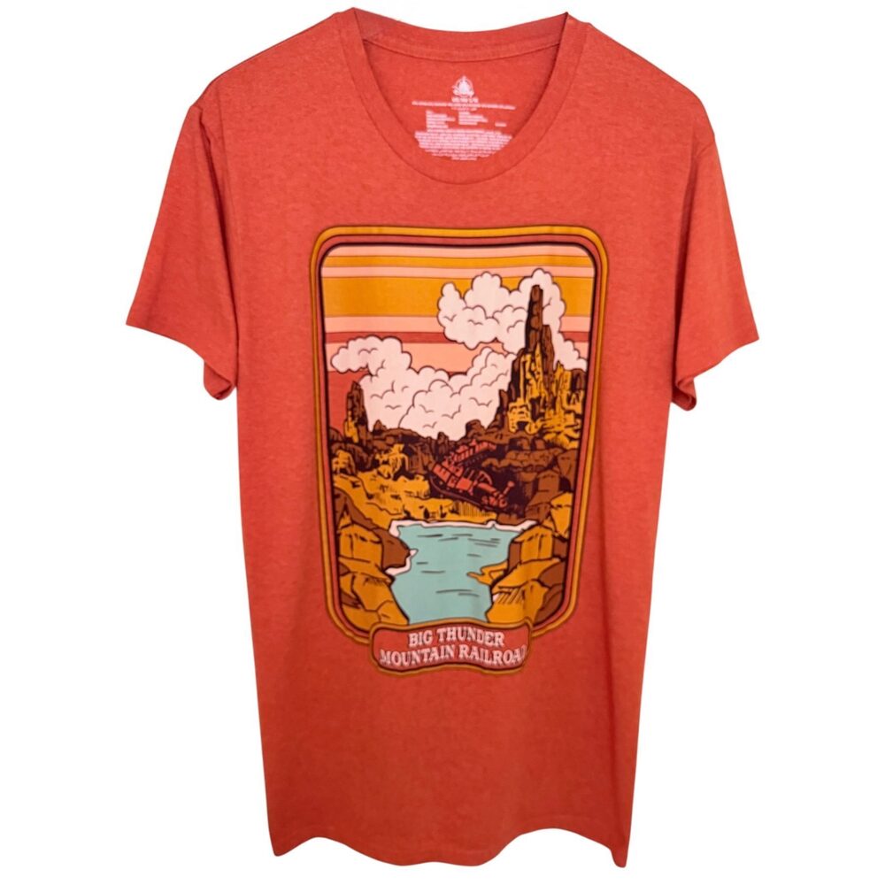 Disney Big Thunder Mountain Railroad desert landscape, train, mountains,